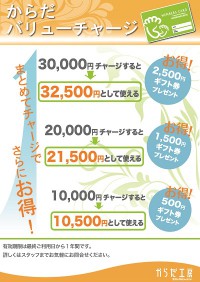 からだ工房 サービス:カラダバリューチャージ